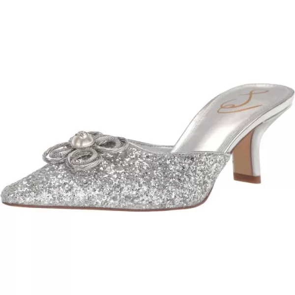 Sam Edelman Womens Brit Kitten Heel MuleSoft Silver