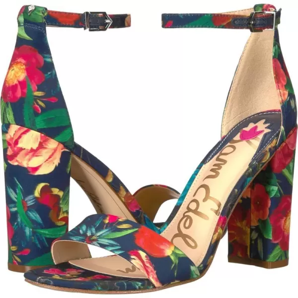 Sam Edelman Womens Yaro Block Heel SandalNavy Multi Vivid Bouquet Print Fabric