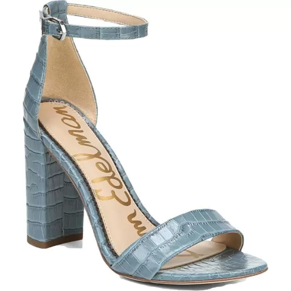 Sam Edelman Womens Yaro Block Heel SandalSmokey Blue Lucea Dress Croco Leather