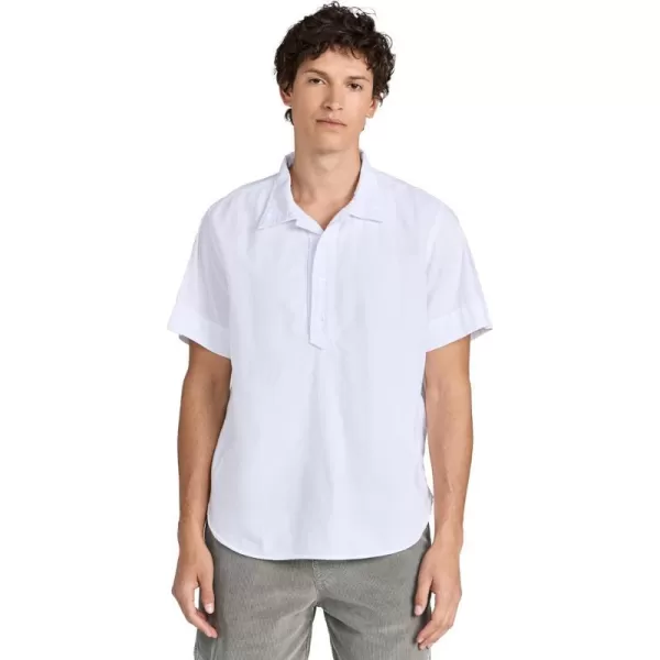 Save Khaki Mens Short Sleeve PopOver PoloWhite