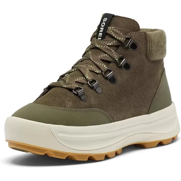 Sorel Womens ONA 503 Hiker ShoesStone Green  Light Bisque