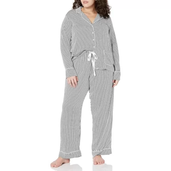 Splendid Womens Woven Pj SetVertical Stripes Blue