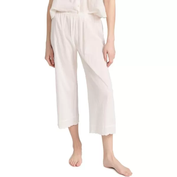 THE GREAT Womens The Eyelet Easy Sleep PantsTrue White