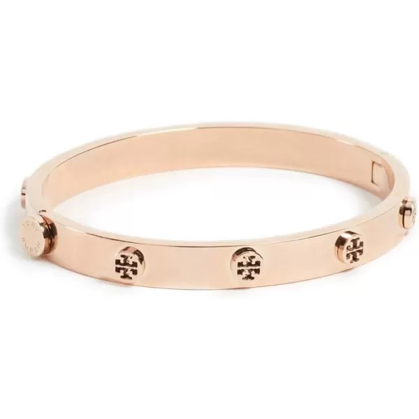 Tory Burch Womens Logo Stud Hinge BraceletRose Gold