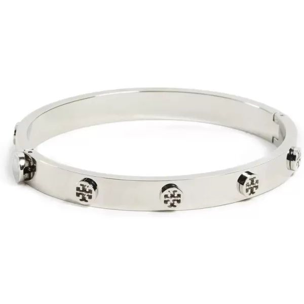 Tory Burch Womens Logo Stud Hinge BraceletTory Silver