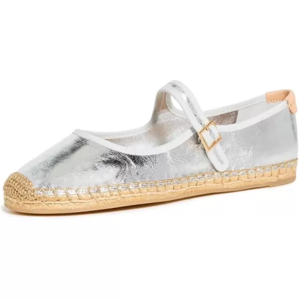 Tory Burch Womens Mary Jane EspadrillesSilverGrayNaturalmetallic L