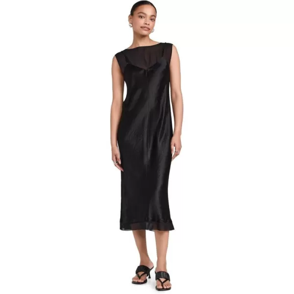 Vince Womens Chiffon Layered Slip DressBlack