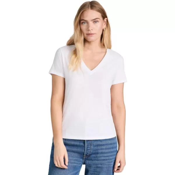 Vince Womens Essential V Neck TeeOptic White