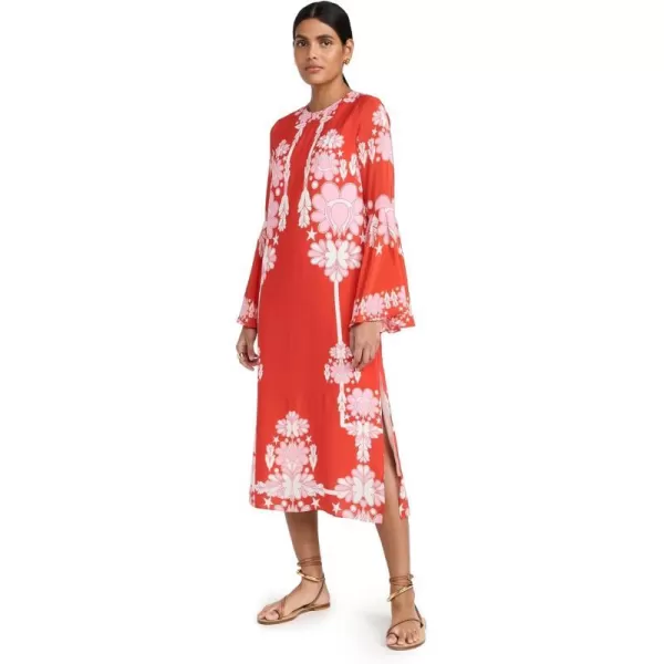 Womens Astoria Crepe DressGeo Flower Placement  Red