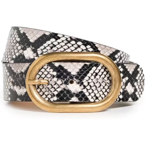 Womens Kian Python BeltWhite Brass