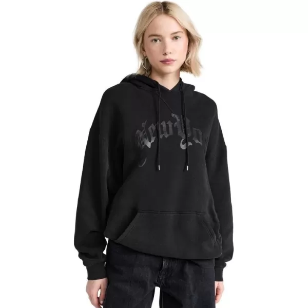 Womens New York Oversized HoodieAcid Black