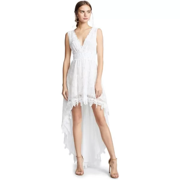 Womens Prato High Low V Neck DressWhite