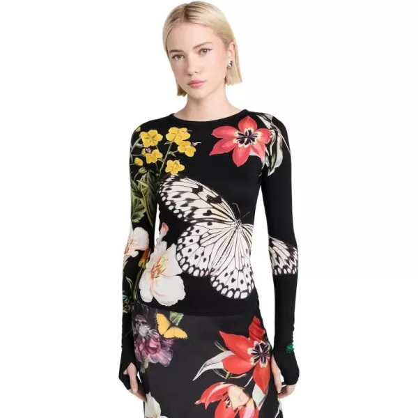 alice  olivia Womens Delaina Long Sleeve TopEssential Floral