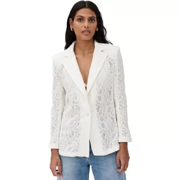 alice  olivia Womens Judith Sheer Lace BlazerOffwhite