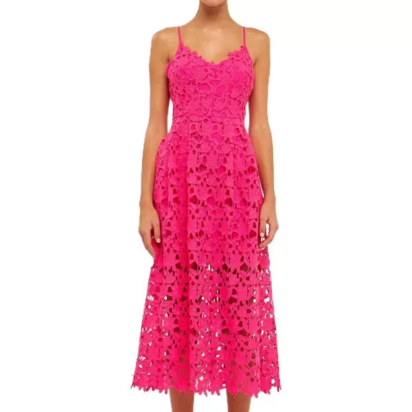 endless rose Lace Cami Midi DressFuchsia