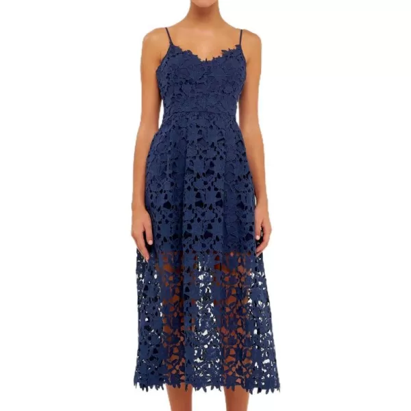 endless rose Lace Cami Midi DressNavy