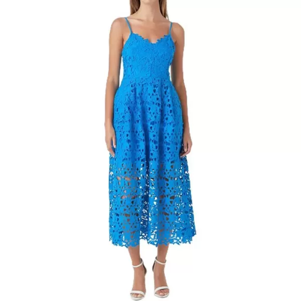 endless rose Lace Cami Midi DressOcean Blue