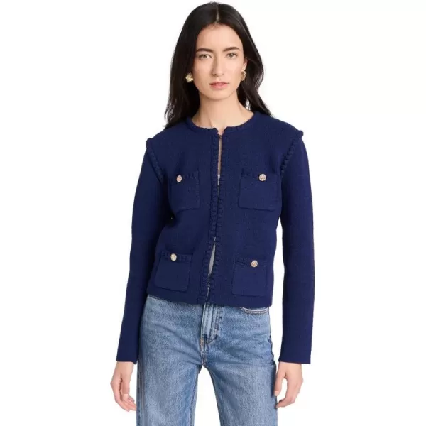 endless rose Womens Braided Knit JacketNavy