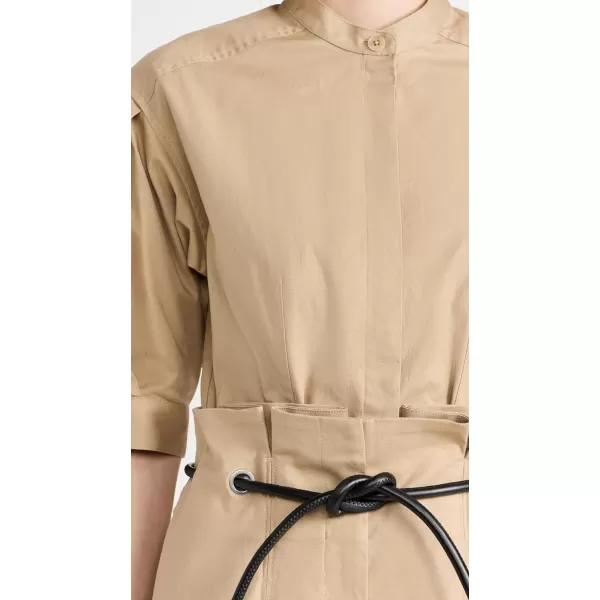 31 Phillip Lim Womens Band Collar Origami Shirt DressKhaki