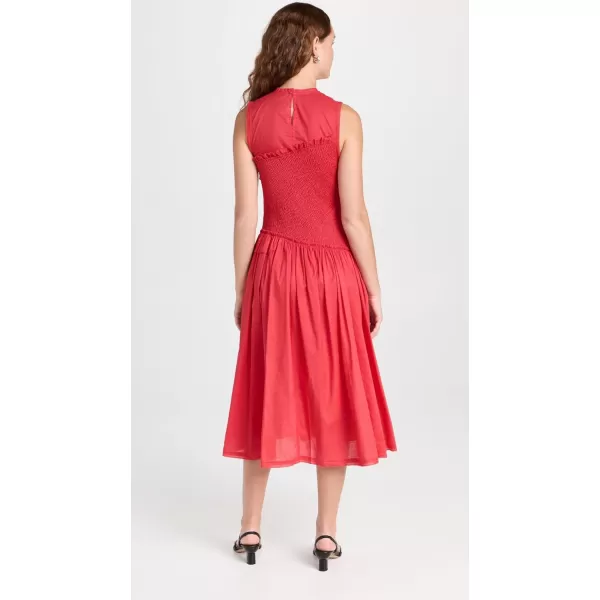 31 Phillip Lim Womens Cotton Voile Midi Dress with SmockingApple Red