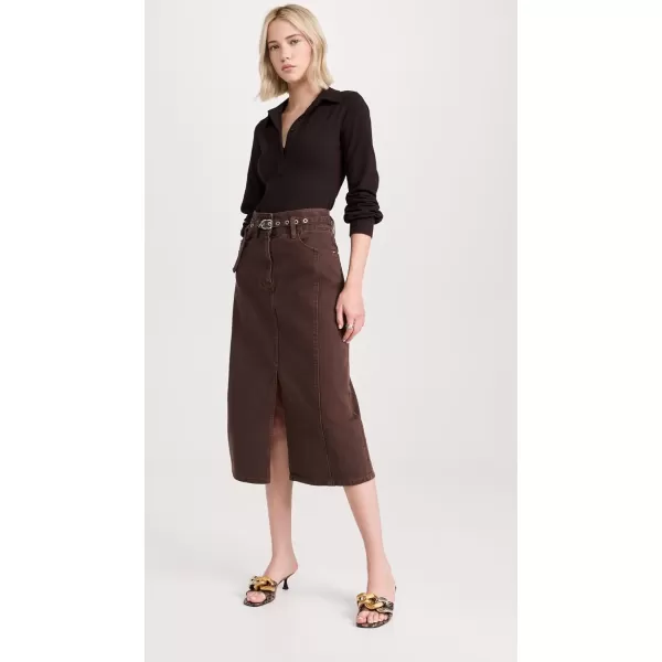 31 Phillip Lim Womens Denim ALine SkirtCoffee