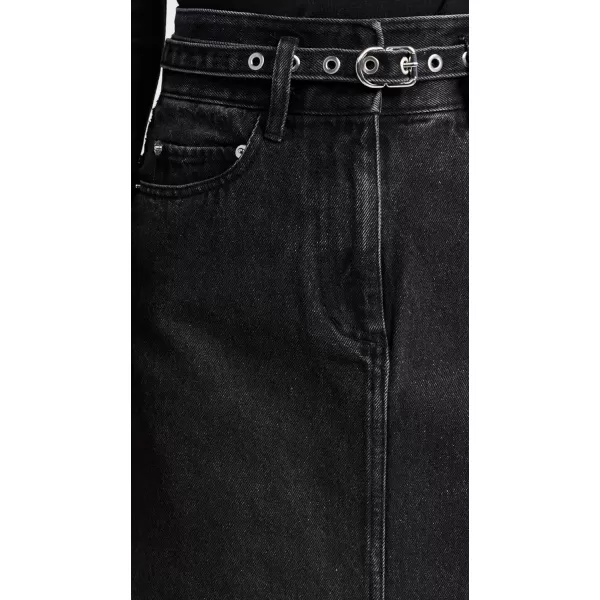 31 Phillip Lim Womens Denim ALine SkirtWashed Black