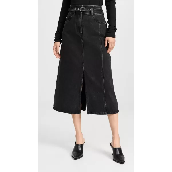 31 Phillip Lim Womens Denim ALine SkirtWashed Black