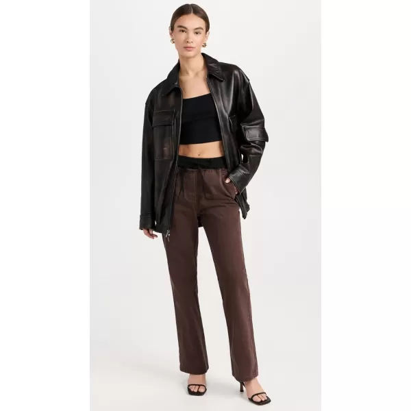 31 Phillip Lim Womens Denim Pull On Combo PantsCoffee