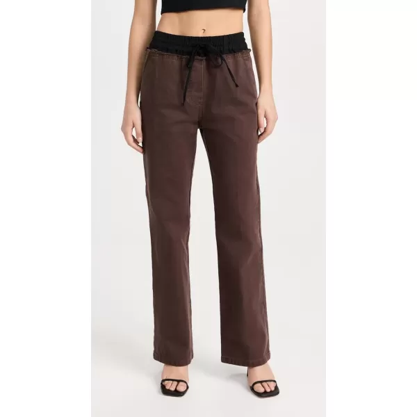 31 Phillip Lim Womens Denim Pull On Combo PantsCoffee