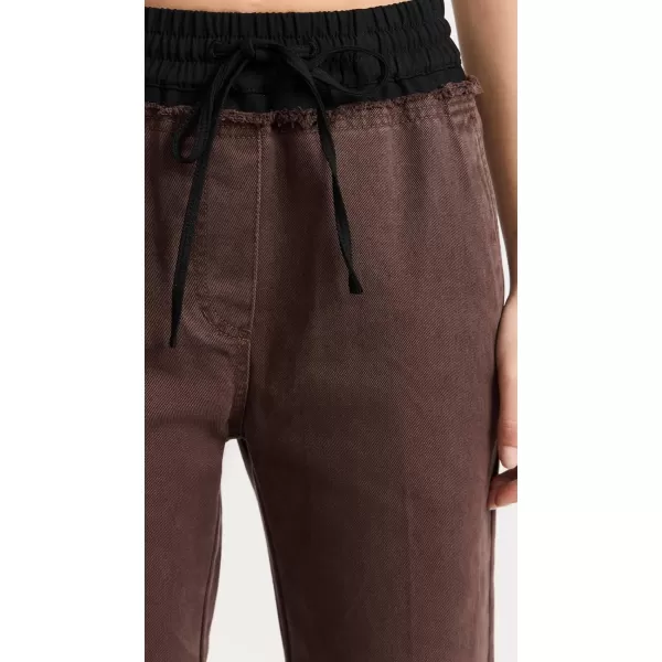 31 Phillip Lim Womens Denim Pull On Combo PantsCoffee