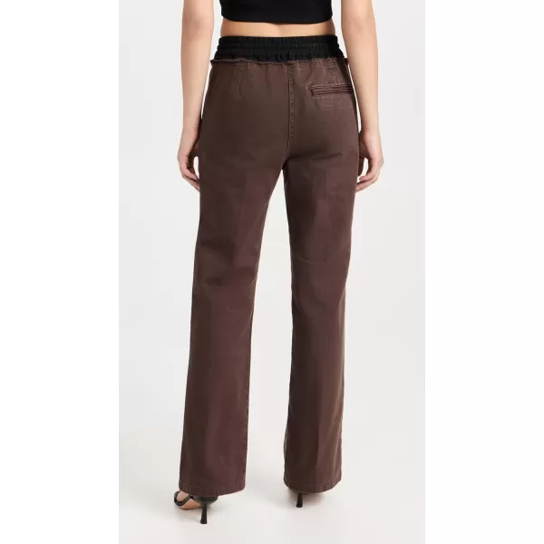 31 Phillip Lim Womens Denim Pull On Combo PantsCoffee