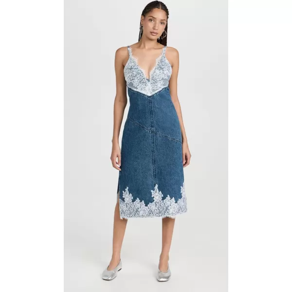 31 Phillip Lim Womens Denim Slip Dress with LaceBlue