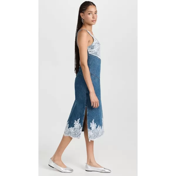 31 Phillip Lim Womens Denim Slip Dress with LaceBlue