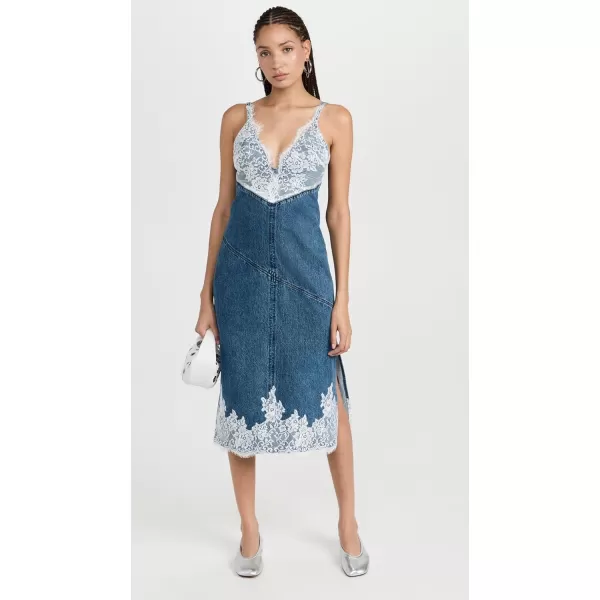 31 Phillip Lim Womens Denim Slip Dress with LaceBlue