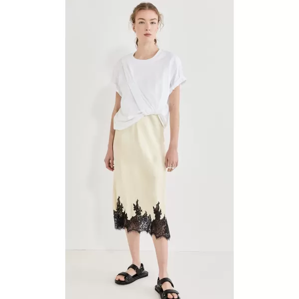 31 Phillip Lim Womens Draped TShirt Slip Combo DressWhiteButter Multi