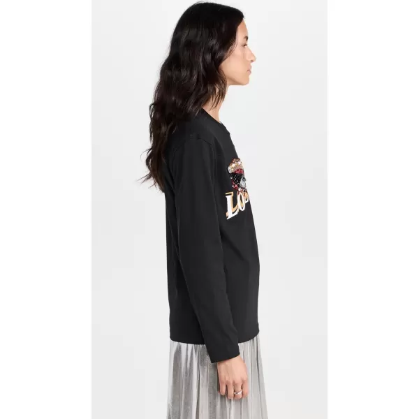 31 Phillip Lim Womens Eye Love NY Embeliished Relaxed TeeBlack