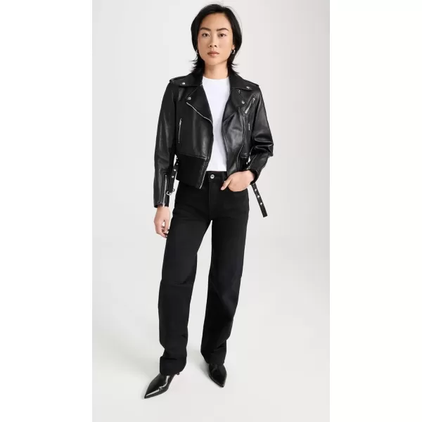 31 Phillip Lim Womens Fitted Belted Leather Biker JacketBlack