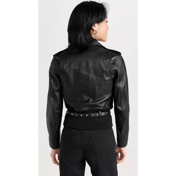 31 Phillip Lim Womens Fitted Belted Leather Biker JacketBlack