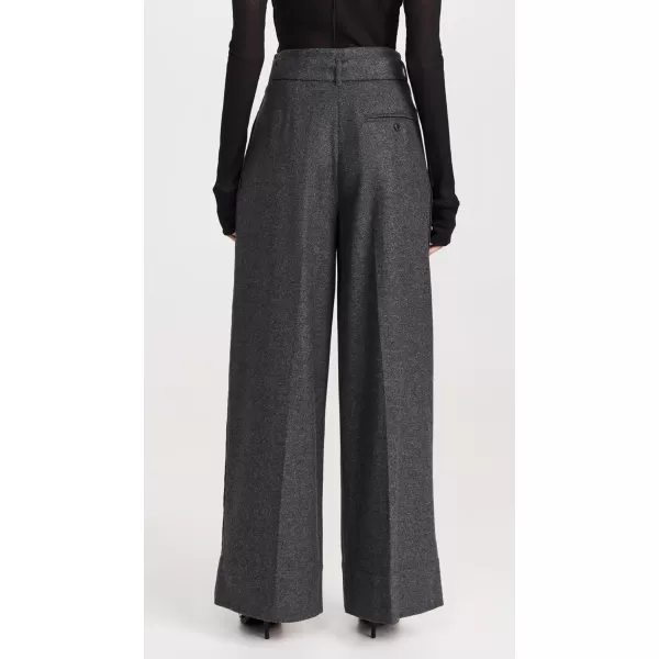 31 Phillip Lim Womens Flannel Oversized Pleated Belted PantsCharcoal