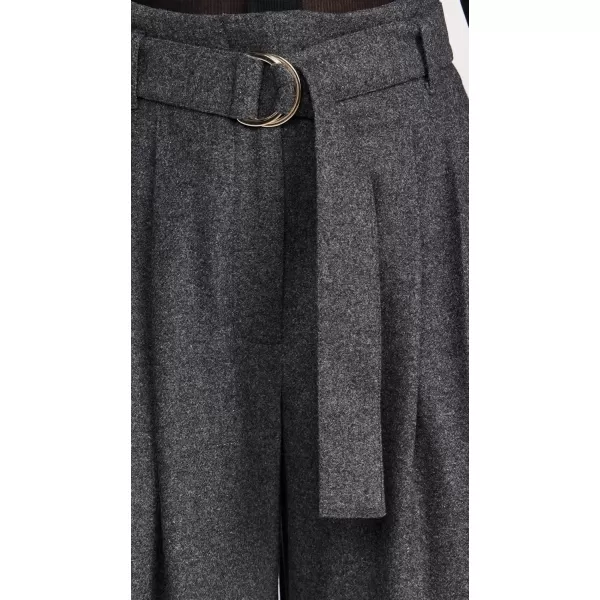 31 Phillip Lim Womens Flannel Oversized Pleated Belted PantsCharcoal