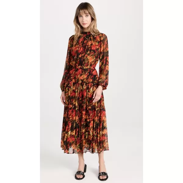 31 Phillip Lim Womens Flowers in Motion Crinkle Chiffon DressBlurred Floral Multi