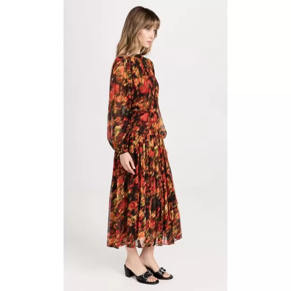 31 Phillip Lim Womens Flowers in Motion Crinkle Chiffon DressBlurred Floral Multi