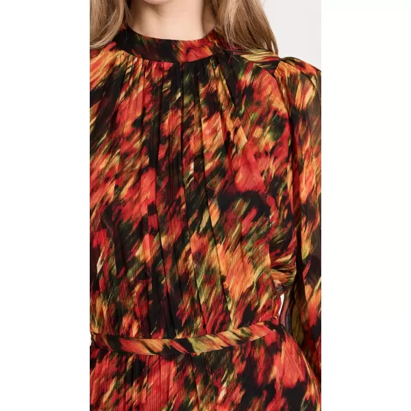 31 Phillip Lim Womens Flowers in Motion Crinkle Chiffon DressBlurred Floral Multi