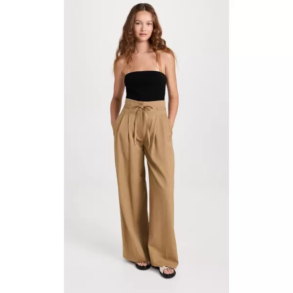 31 Phillip Lim Womens Relaxed Wool High Waist Wide Leg PantsCamel