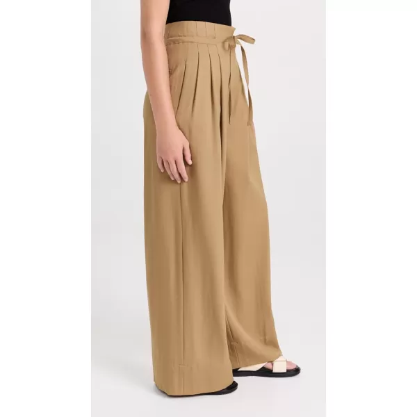 31 Phillip Lim Womens Relaxed Wool High Waist Wide Leg PantsCamel