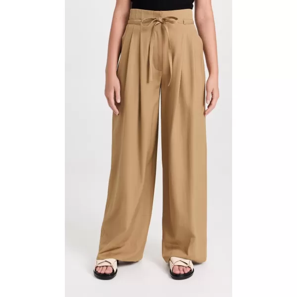 31 Phillip Lim Womens Relaxed Wool High Waist Wide Leg PantsCamel