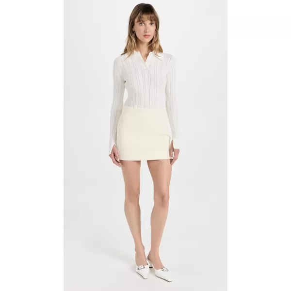 31 Phillip Lim Womens Variegated Rib Polo PulloverIvory