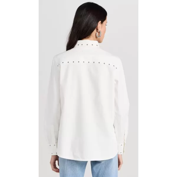 7 For All Mankind Womens Emilia Shirt with StudsWhisper White