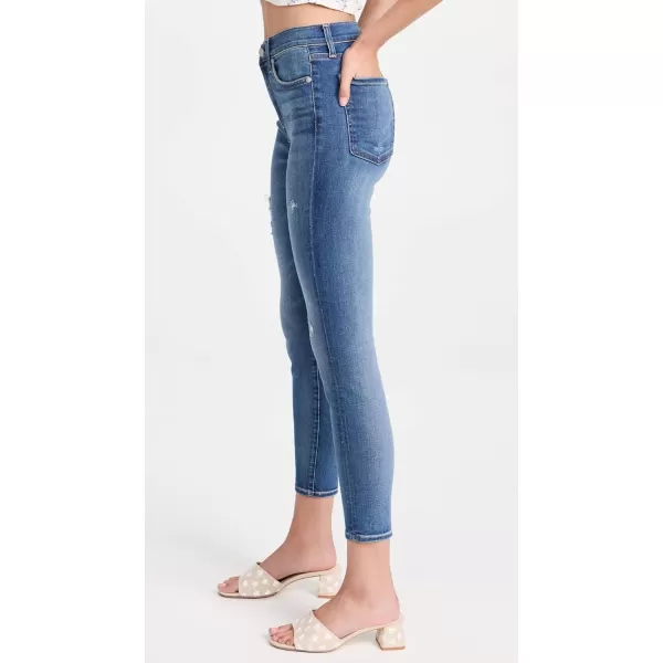 7 For All Mankind Womens High Waist Ankle Skinny JeansDistressed Authentic Light