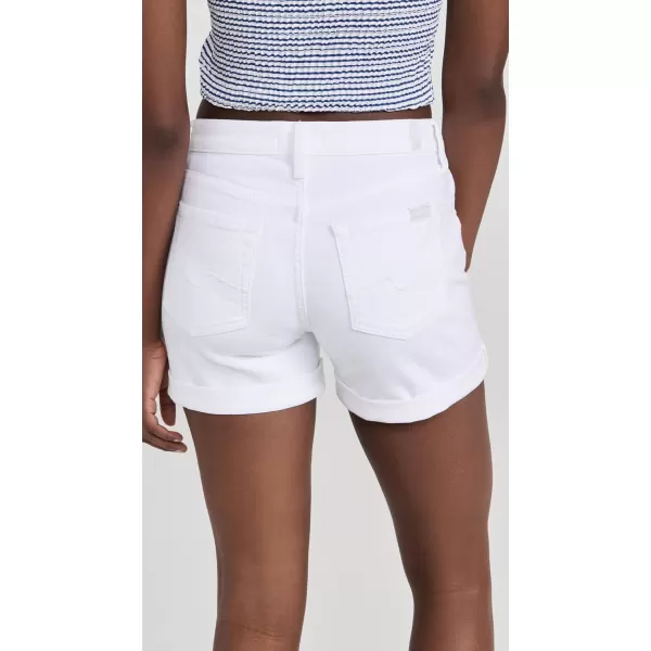 7 For All Mankind Womens Mid Roll ShortsWhite